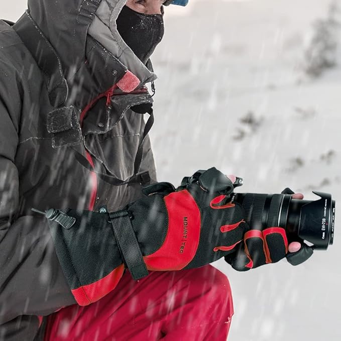 MOUNT TEC Men's Flexible Ideal for Ice Fishing,Photography,Hunting Gloves with 3M Thinsulate Waterproof Windproof Touchscreen Gloves