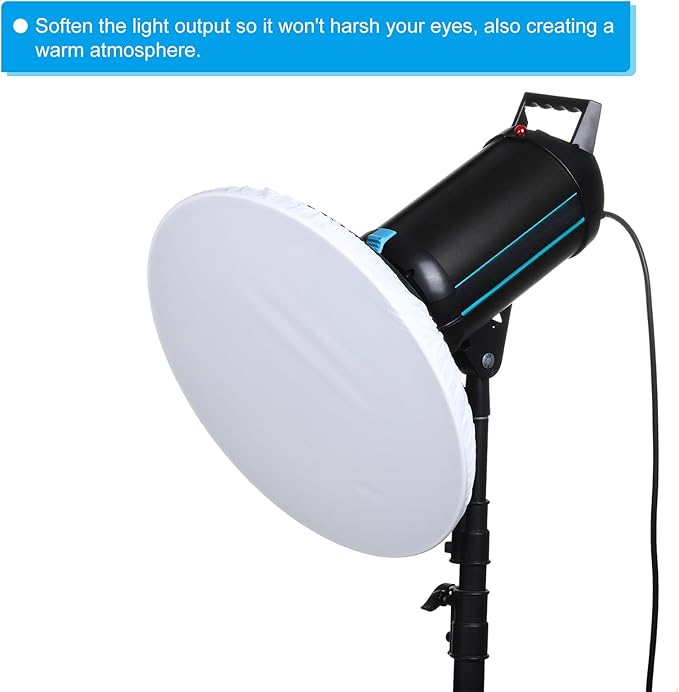 PATIKIL 17" 42cm Soft Diffuser Lamp Cover, Cloth Diffuser Strobe Reflector Lamp Sock for Flashing Light Dish Photography Studio, Blue