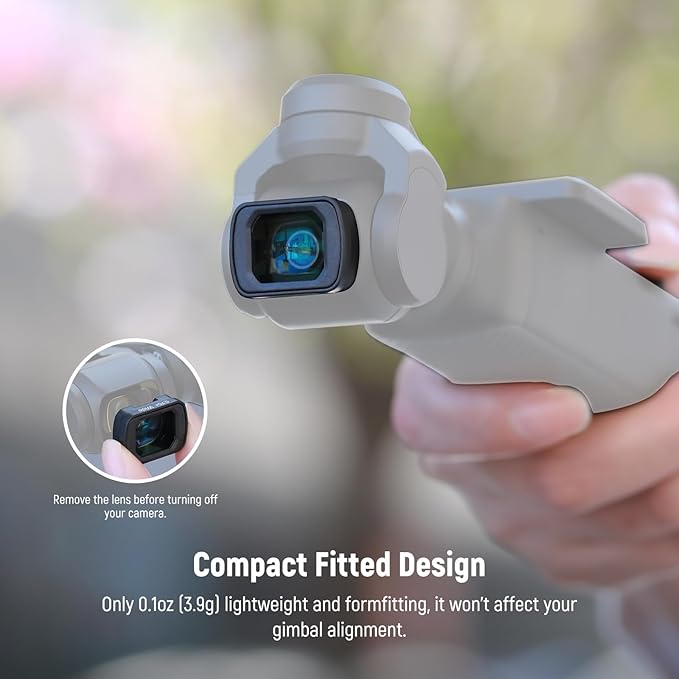 NEEWER 0.75X Wide Angle Lens Compatible with DJI Osmo Pocket 3 Creator Combo Accessories, Magnetic Multicoated Aspherical Action Camera Lens with 108° Expanded FOV & 2X Cleaning Cloth