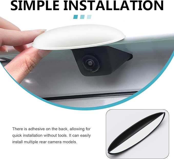 Ypoyney Car Rear View Camera Cover, Silicone Anti-Rain Reversing Cameras Protection, Non-Destructive Installation Rear View Camera Cover, Essential Accessories Rain Covers for Most Cars (White)