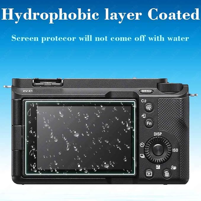 Screen Protector for Sony Alpha A7C II A6700 6700 7C II ZV-E1 ZVE1 A7C2 Camera & Hot Shoe Cover 0.3mm 9H Hardness Tempered Glass Cover Anti-Scrach Anti-Fingerprint Anti-Bubble [3+2 Pack]