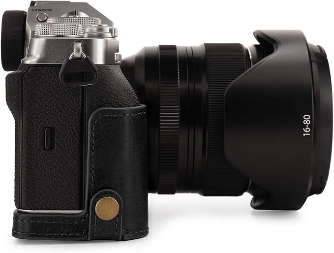 MegaGear MG1923 Ever Ready Genuine Leather Camera Half Case Compatible with Fujifilm X-T4 - Black