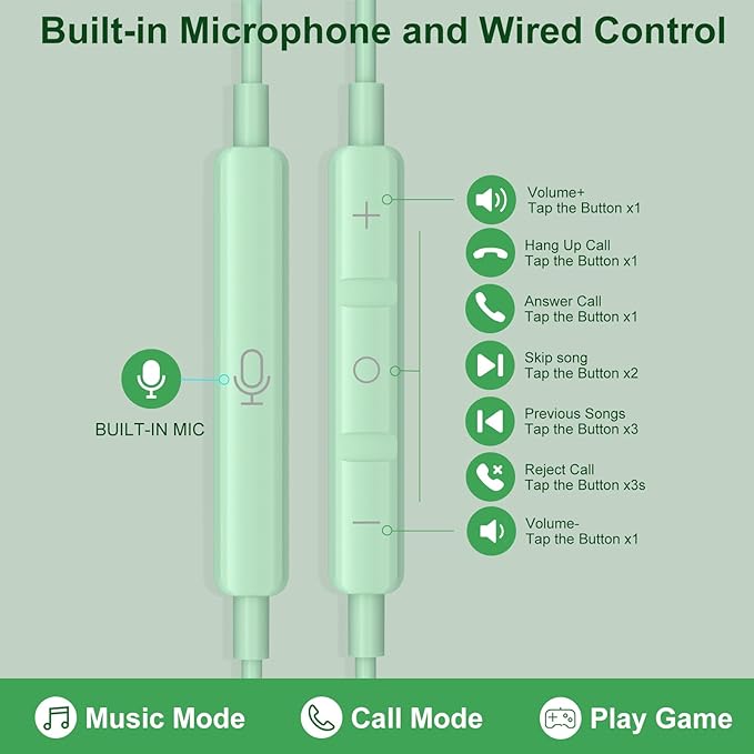 USB C Headphones for iPhone 17 16 15 Pro Max, Wired Earbuds with Mic, Volume Control, Noise Cancelling, Compatible with iPhone 15/16/ 17 Air/iPad Pro/Samsung Galaxy S25/ S24/ S23 Ultra