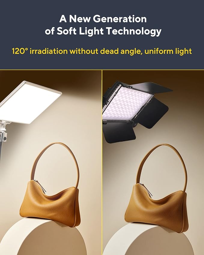 RALENO Led Video Light, Built-in 8000mAh Battery 2500-6500K CRI95+ 0-100% Brightness Adjustment on Camera Light, for Vlog Lighting Video Conference YouTube Studio Photography