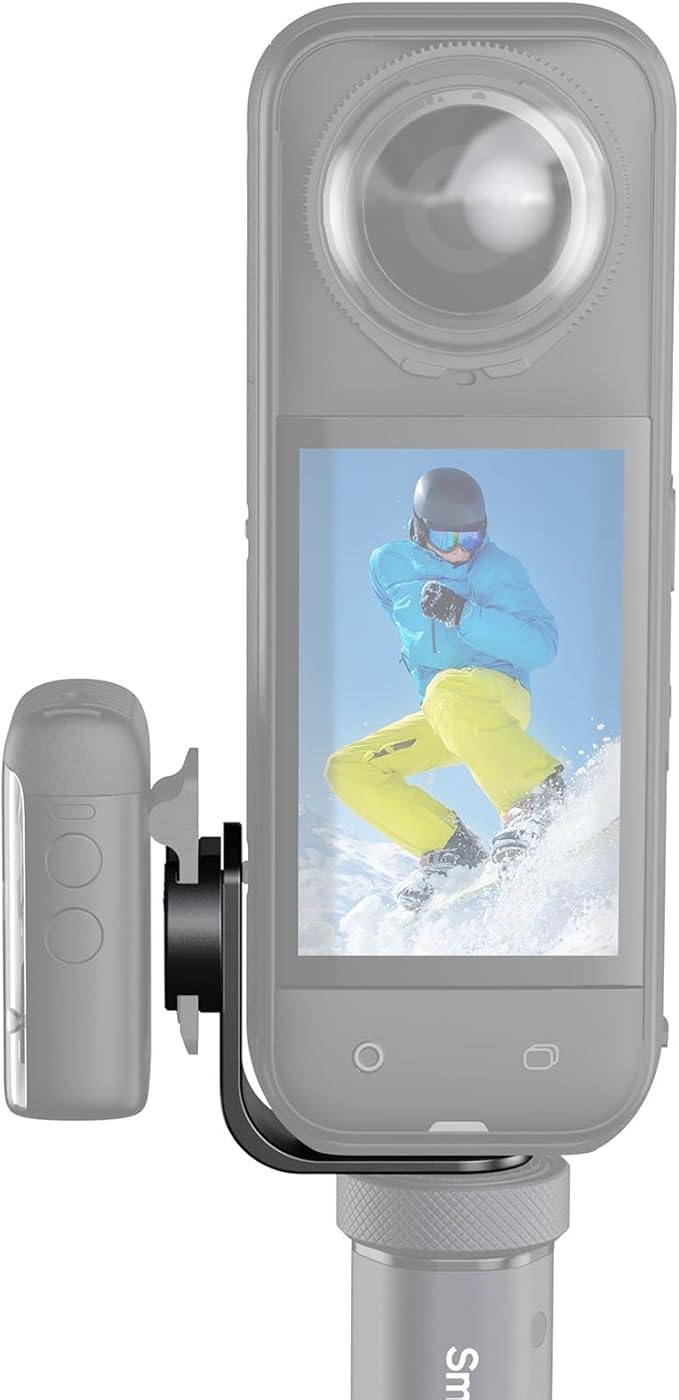 SMALLRIG Cold Shoe Mount 360° Adjustable for Insta360 X5 / X4 Accessories, Invisible Microphone Mount for DJI Mic 3 Transmitter, with 18.5mm Audio Adapter Cable - 5825