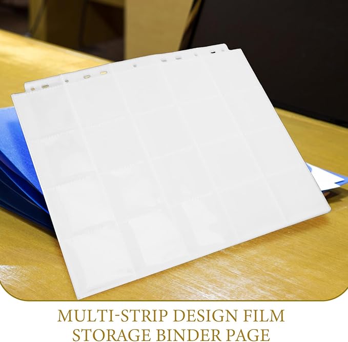 30pcs Acid-Free Film Negative Sleeves 7-Horizontal Strip 210-slot Binder Pages for Photo Storage and Archival, Compatible Standard Ring Binders, Protective Film Strip Holders