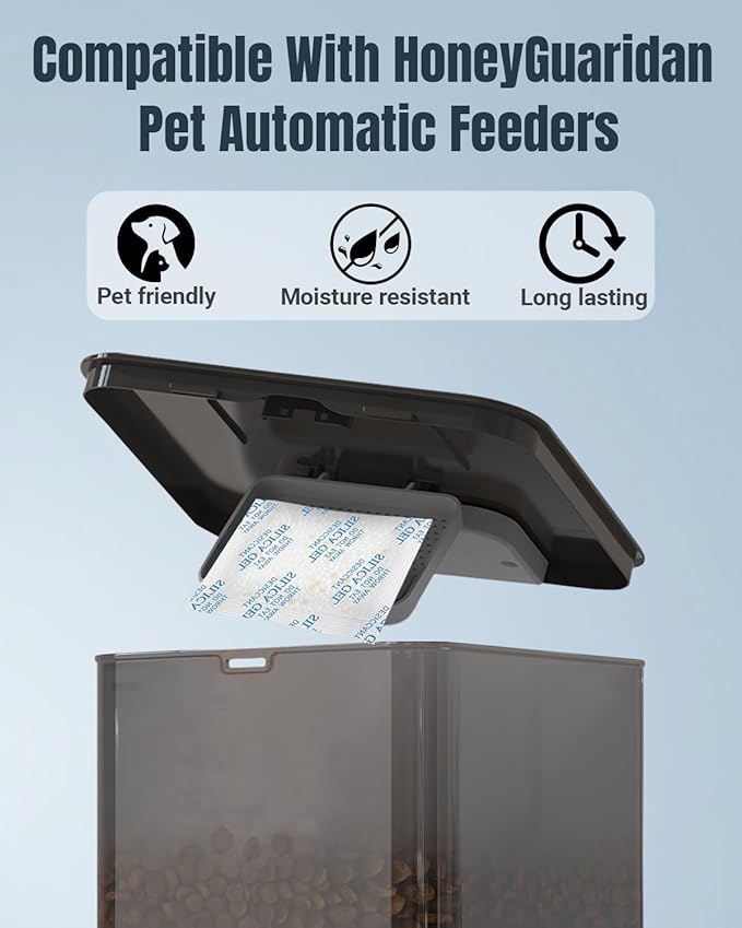 16pcs Pet Food Desiccant Bag Compatible with Honeyguaridan Automatic Cat Feeder, Desiccant Packs Replacement with Color Indicating for Automatic Pet Feeder, Keep Cat Dog Food Dry and Fresh