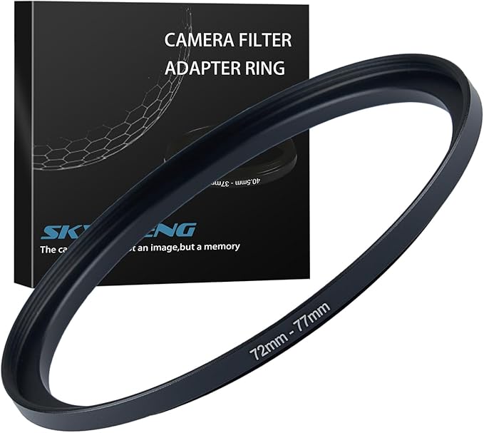72mm to 77mm Step up Ring Filter Adapter Metal Ring Step up Rings Adapter Filter Compatible with All 77mm UV,CPL,ND,Lens Hood,Threaded Lens ect (72mm to 77mm)