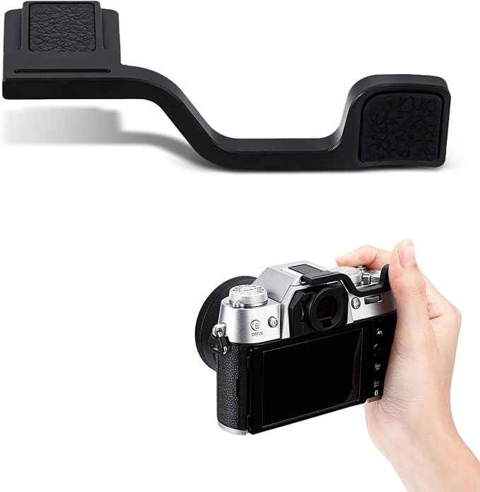 X-T50 Thumb Up Grip for Fujifilm Fuji X-T50 XT50 Camera Only,Aluminum Alloy Metal Thumb Grip with Hot Shoe Cover Protector Thumb Rest Support Holder, Not Affect The Use of XT50 Camera Buttons-Black