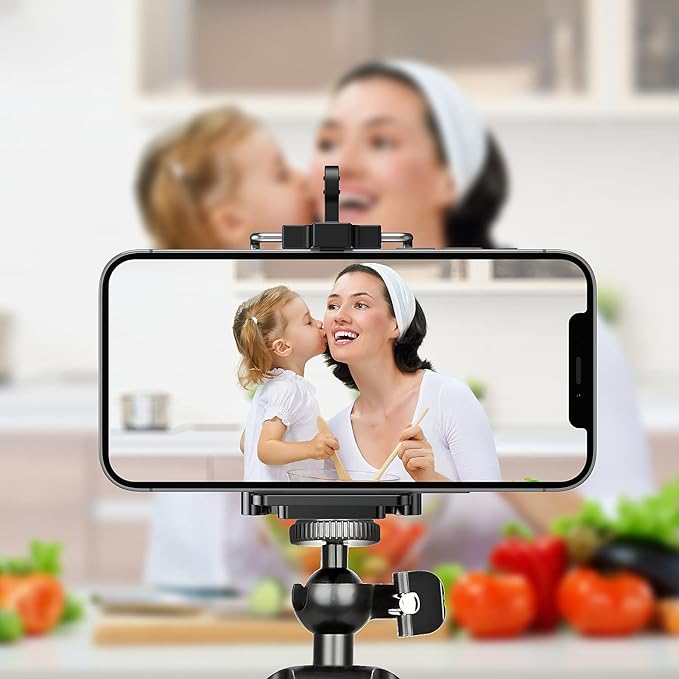 Tripod Phone Mount Holder - Adjustable Phone Holder Clip for Tripod iPhone Mount Adapter Cell Phone Clamp, Fits iPhone 16 15 14 13 12 Pro Max Galaxy S24 S23 Android Smartphones