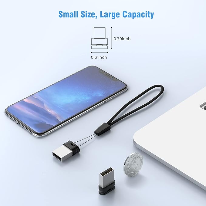K&ZZ 64GB Flash Drive 5 Pack 64 GB Low Profile USB Flash Drive with Lanyard Mini USB Drive 64G Small Thumb Drive Memory Stick with Keychain, Black