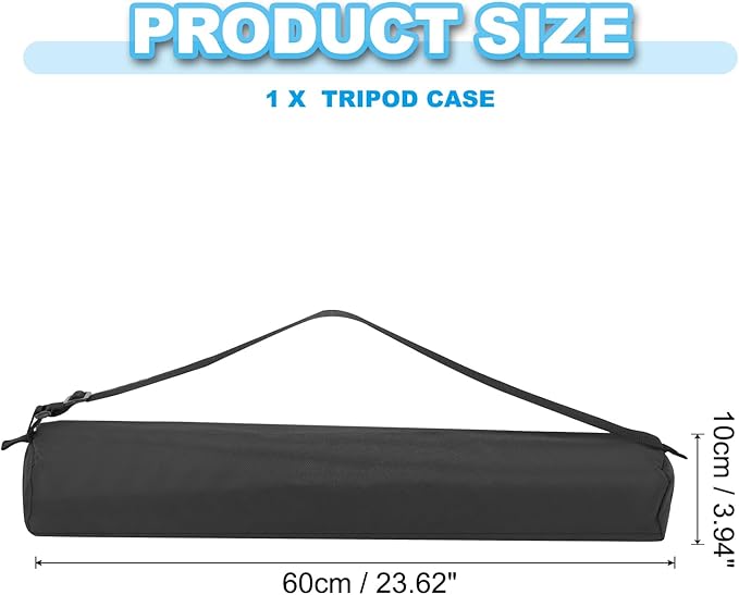 PATIKIL 23.62"x3.94" Tripod Carrying Case, 1Pack Oxford Cloth Padded Tripod Bag with Handles for Light Stands Tripod Photography Accessories, Black