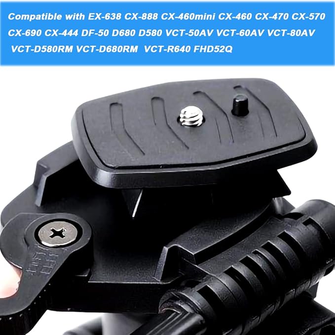 43mm (1-11/16") Quick Release Plate, Universal Tripod Mount Adapter with Anti-Twist Lock for 43x43mm Square Socket Tripod Heads