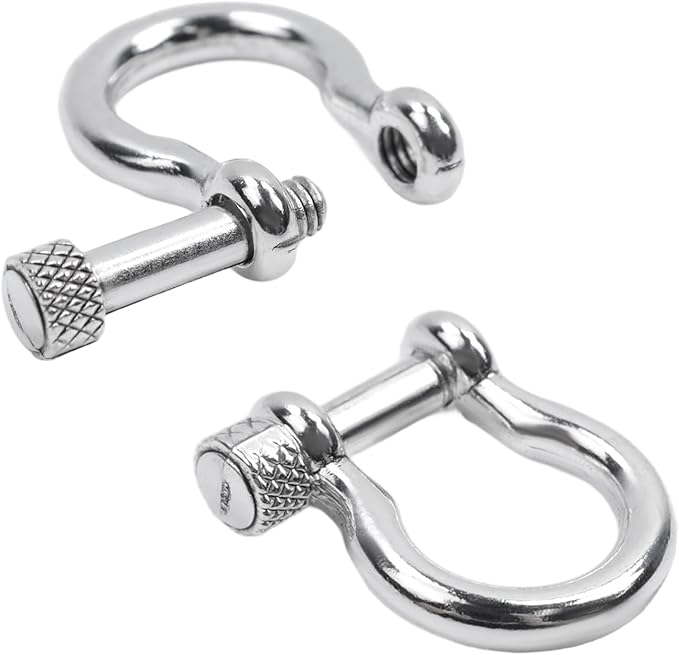 Semetall Screw Pin Anchor Shackle,10 PCS D Ring Shackle for Rigging, Lifting, Tow Strap, and Steel Wire Rope(15mm or 3/8")