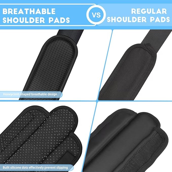 ZINZ 2-Pack Universal Shoulder Pad with Ultra Thick Cushion for Bag Luggage Bag Crossbody, Plus Long & Anti-Slip & Breathable,Drak Grey