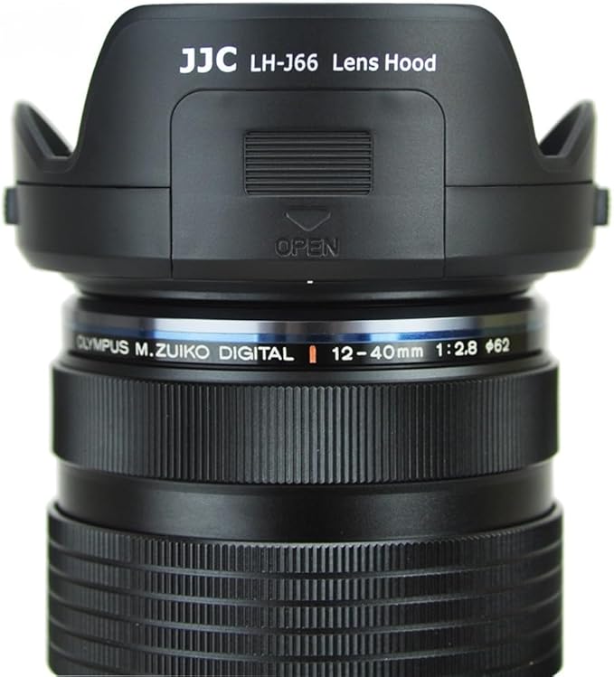 JJC Lens Hood Shade for Olympus M. Zuiko Digital ED 12-40mm f/2.8 PRO Lens, Replaces Olympus LH-66 Hood with Filter Access Window for ND CPL Filter Rotation