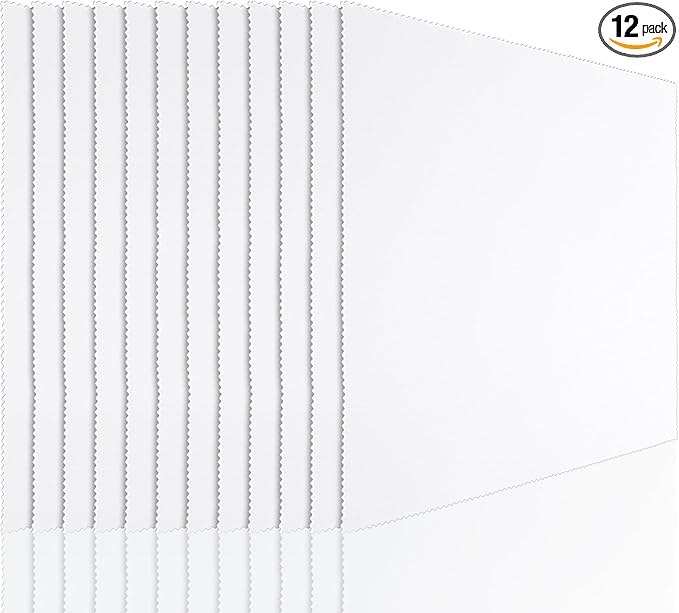 Frienda 12 Pack Large Microfiber Glass Cleaning Cloths 12 x 12 Inch Oversized Eyeglass Sunglasses Cleaning Cloths for Electronics Glasses Screens and Lenses(White)