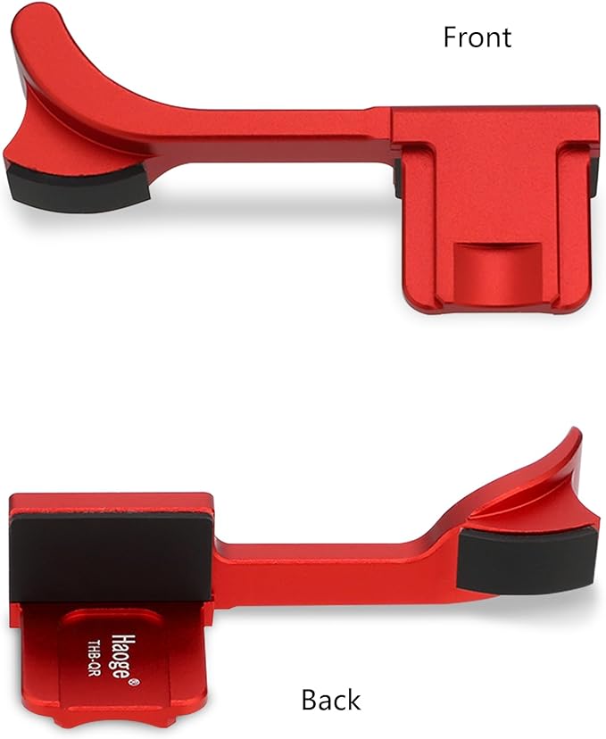 Haoge THB-QR Metal Hot Shoe Thumb Up Rest Thumbs Up Hand Grip for Leica Q2 Camera Red