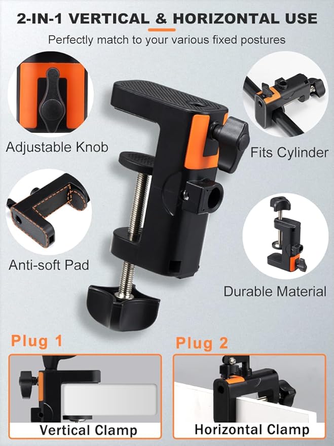 Microphone Boom Arm Mic Stand, Adjustable Suspension Boom Scissor Arm Stand with Mic Clip Holder and Heavy Duty Clamp for Streaming Podcast Recording Studio