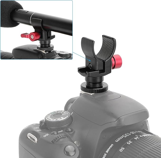 CAMVATE Shotgun Microphone Holder with Shoe Mount Adapter - 3138