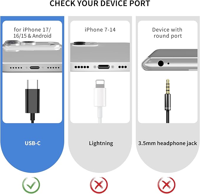 APETOO USB C Headphone Wired Earbuds with 2 EQs - Bass Boost & Clear Vocal, Microphone, Volume Control, Mute Button, Noise Isolating Type C Earphones for iPhone 17 16/iPad/Samsung S25/Pixel 10/Android