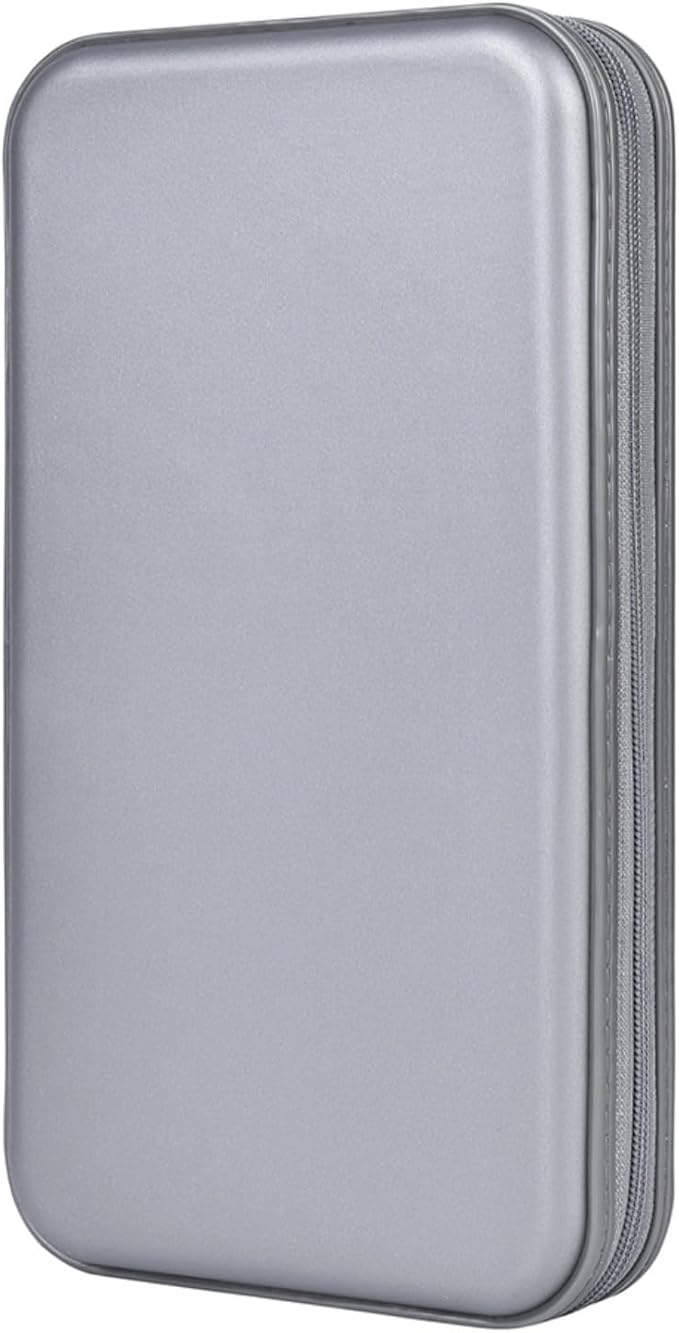 alavisxf xx CD Holder, 72 Capacity CD/DVD Case Holder Portable Wallet Storage Organizer Hard Plastic Protective Storage Holder for Car Travel(72 Capacity, Grey 72)