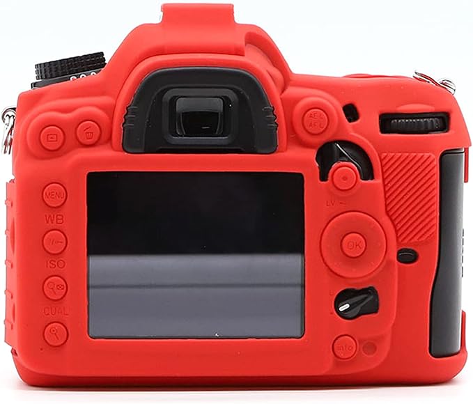 Surpassed Professional Secure Silicone Camera Cases Bag Housing Rubber Body Skin for Nikon D7000 Digital SLR Camera Protective Case (Red)