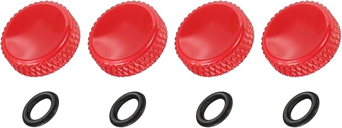 PATIKIL Camera Shutter Button, 4 Pack 12mm Concave Surface Shutter Release Buttons Pure Copper Camera Button for Nikon for Fujifilm for Leica DSLR/SLR, Red