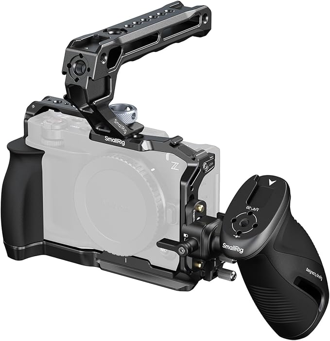 SmallRig ZR Camera Cage Kit for Nikon ZR, Full Cage with Rotatable NATO Rail Side Handle, Top Handle for ARRI and Cable Clamp for HDMI, Built-in Cold Shoe and Quick-Release Plate for Arca - 5468