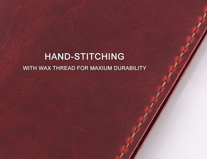 Leather Notebook Cover for Field Notes, Handmade Journal Cover for Moleskine Cahier Journal, Leather Cover with Pen Holder fits 3.5" x 5.5" Pocket Notebook - Wine