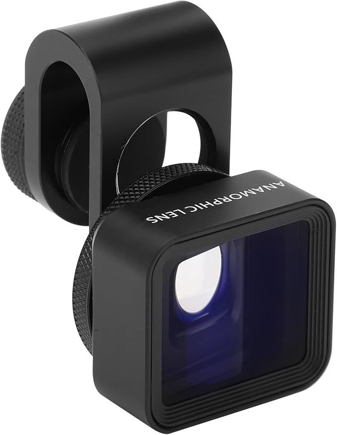 Mobile Anamorphic Lens 1.33X Wide Screen Deformation Lens, Aluminum Alloy Optical Glass, High Definition Video, Easy to Install, for Smart Phones and iOS Pads