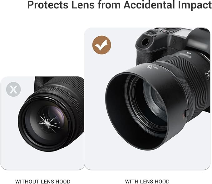 JJC ES-73B Reversible Lens Hood Shade Protector for Canon RF 45mm RF45mm F1.2 STM Replaces Canon ES73B, Compatible with 67mm Filters & Lens Caps, No Vignetting