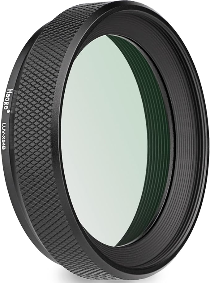 Haoge LUV-X54B Metal Lens Hood with MC UV Protection Multicoated Ultraviolet Lens Filter for Fujifilm X100VI Fuji X100V Camera Black