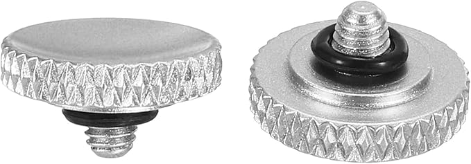 PATIKIL Camera Shutter Button, 2 Pack Soft Shutter Release Button Pure Copper Camera Button Knurled Suitable for Nikon for Fujifilm for Leica DSLR/SLR Camera, Silver