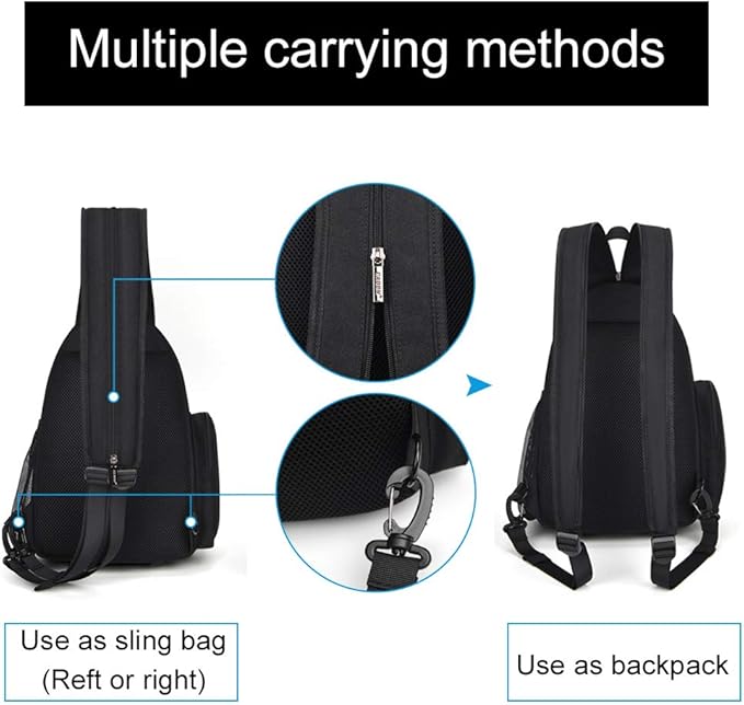 CADeN Camera Bag Sling Backpack, Camera Case Backpack with Tripod Holder for DSLR/SLR Mirrorless Cameras (Canon Nikon Sony Pentax) Black