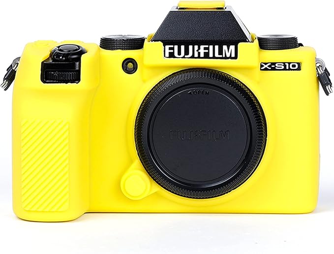 Professional Secure Silicone Camera Cases Bag Housing Rubber Body Skin for Fujifilm X-S10 Mirrorless Camera Fuji XS10 Protective Case (Yellow)