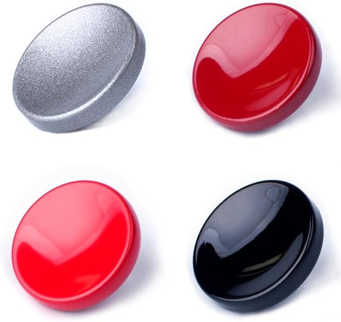 VKO Metal Soft Shutter Release Button,Delicate Camera Shutter Button Black Red Dark-red Gray 11mm Concave Surface(4 Pack)