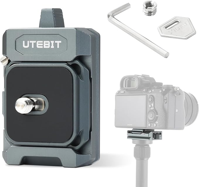 UTEBIT Quick Release Plate Kit, Arcac/F38 Interface Camera Quick Release Plate Mount Quick Setup w/ 1/4" to 3/8" Screw Thread Gimbles Sliders Tripods Adapter for Sony Canon Monopod DSLR Stabilizer