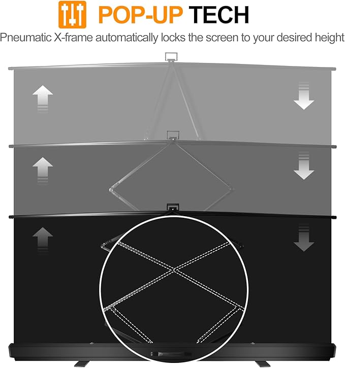 FUDESY 78.7 x 93in Large Collapsible Black Backdrop Screen, Portable Retractable Pull Up Panel Wrinkle-Resistant Photo Background for Streaming, Video Conference, Photographic Studio