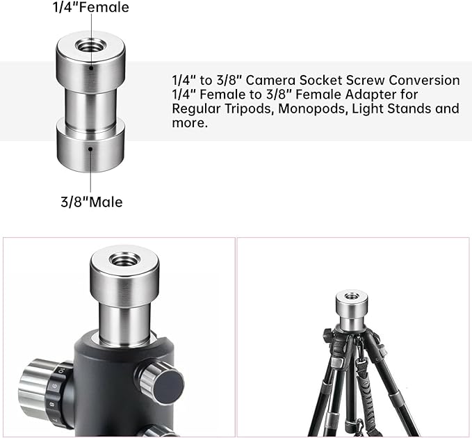 Camera Tripod Adapter 26 Packs Camera Screws Mount Set Tripod Mount Adapter Set 1/4 to 1/4 Tripod Screw 1/4 to 3/8 Camera Mount Adapter Hot Shoe Adapter for Tripod Monopod Ballhead Quick Release Plate