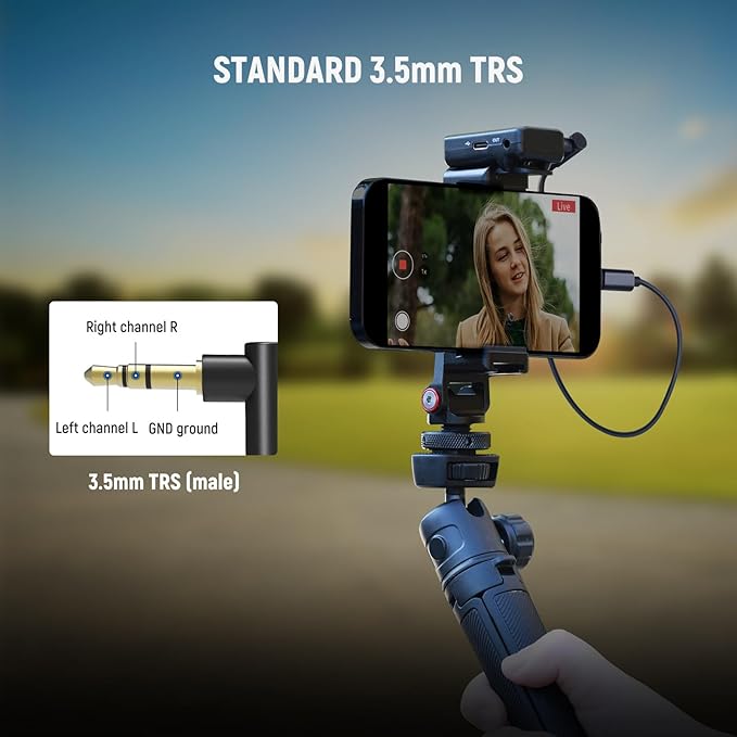 NEEWER 2 Pack Audio Cable Set, Male to Male 3.5mm TRS to USB C + 3.5mm TRS to iOS, Compatible with DJI Mic Rode Wireless GO II Hollyland NEEWER CM28 CM31 Wireless Mic iPhone iPad Android Mac, LM17