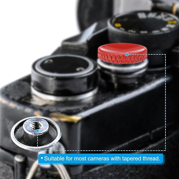 3 Pack Soft Shutter Release Button - Pure Copper Knurled Camera Button Compatible for Fujifilm