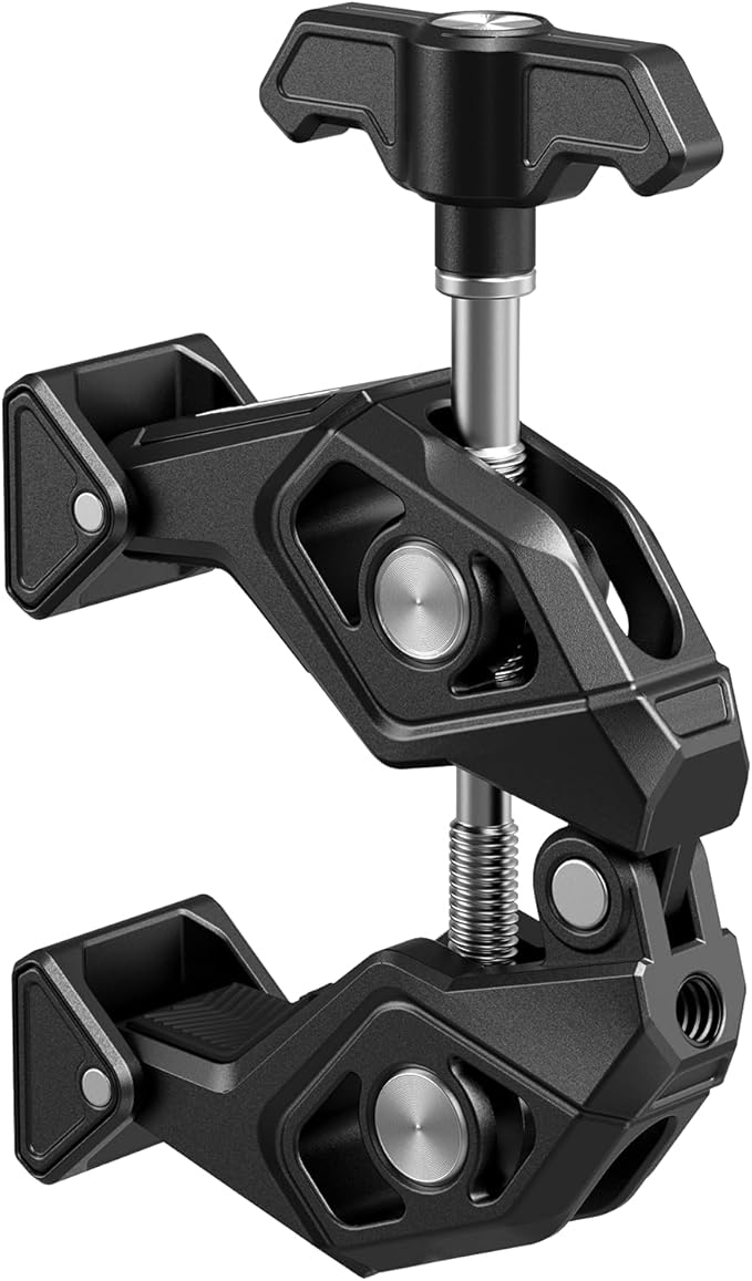 SMALLRIG Crab-Shaped Super Clamp with Swivel Tip & 1/4"-20 Expansion Holes, Max Clamping 50mm (2") for Camera Mounts, Tripod Accessories, Round Tube/Flat Surface, 5319