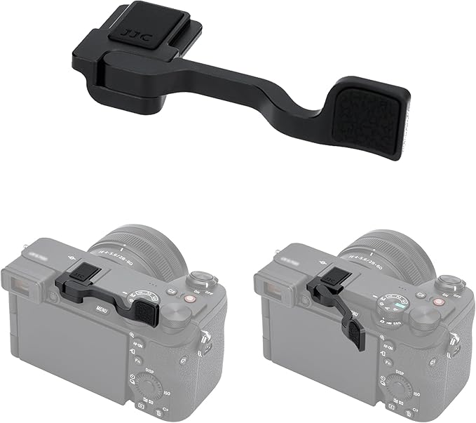 JJC Deluxe Metal Thumb Up Grip for Sony A6700 Camera, Hot Shoe Thumb Rest Support Grip for Stable and Safe Hand Hold, with Anti-Scratch Silicone Pad, Not Affect The Use of Camera Buttons