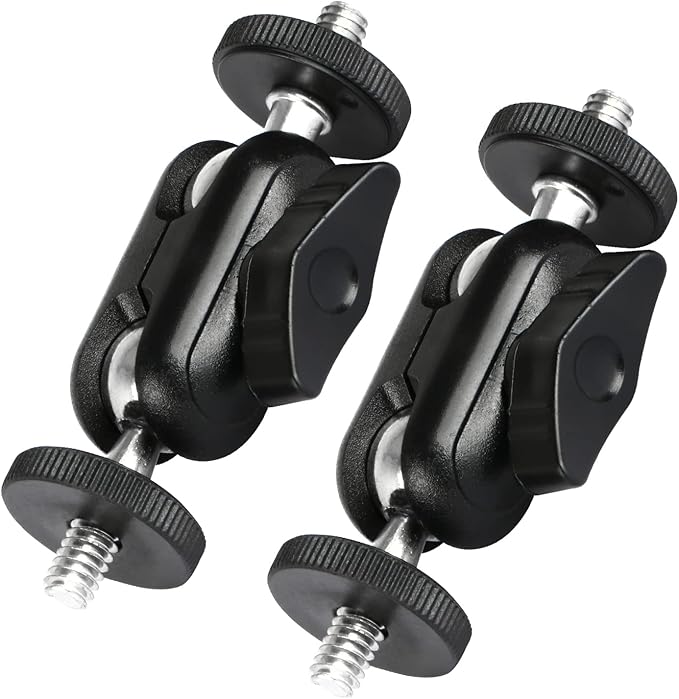 HSU Magic Arm with Dual Ball Head (1/4"-20 Screw) Adjustable Universal Extension Magic Arm for Monitor, Microphone, GoPro (2 Pack)