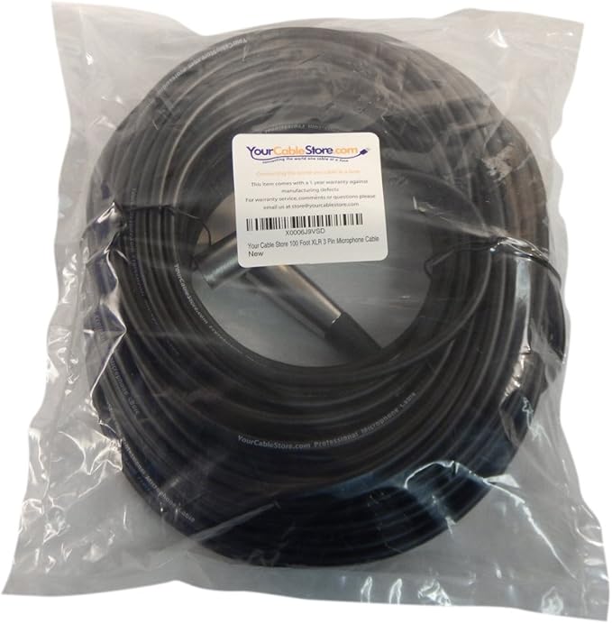 Your Cable Store 100 Foot XLR 3 Pin Male/Female Microphone Cable