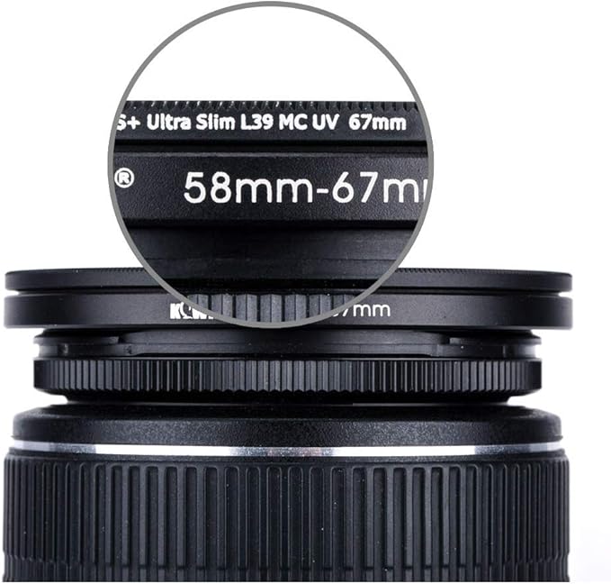 Kiwifotos 46mm-58mm Step-up Adapter Ring for Lenses (46mm Lens to 58mm Filter, Hood, Lens Converter and Other Accessories)