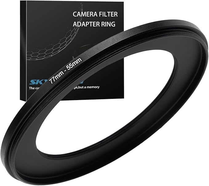 77mm to 55mm Step Down Ring Filter Adapter Metal Ring Step Down Rings Adapter Filter Compatible with All 55mm UV,CPL,ND,Lens Hood,Threaded Lens ect (77mm to 55mm)