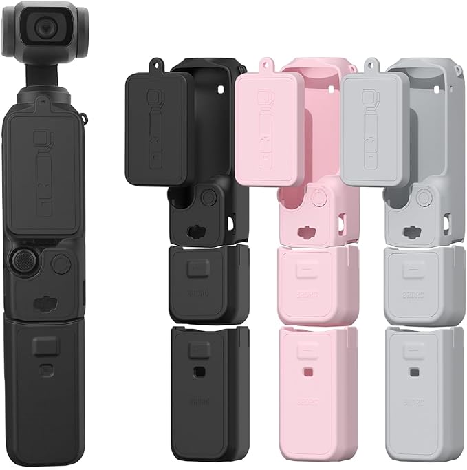 BRDRC Pocket 3 Silicone Cover, For Xtra Muse Protective Case Lens Protector Scratch-Resistant Sleeve Skin Compatible with DJI OSMO Pocket 3 Creator Combo/Xtra Muse Accessories (Black)