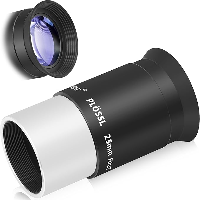 Alstar 1.25 Inch Plossl Telescope Eyepiece - 25mm Fully Multicoated Optical Lens for 1.25inch Astronomic Telescope and Astronomy Filters - 4 Element Plossl Design
